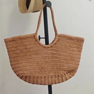 DRAGON DIFFUSION Big Nantucket Woven Leather Basket Bag